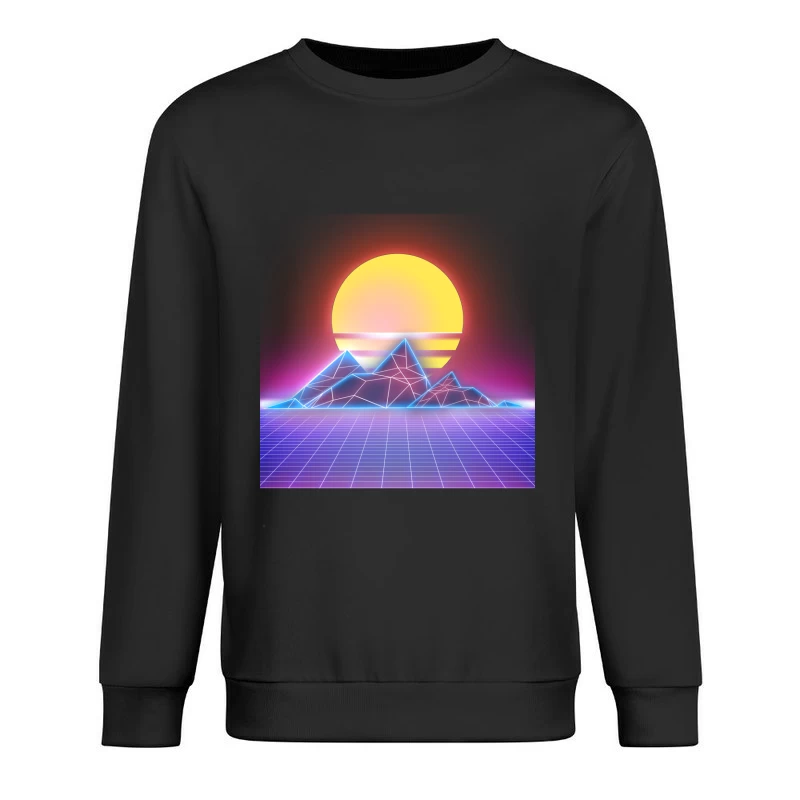 Retrowave Sonnenuntergang Landschaft Herren Pullover Sweatshirt