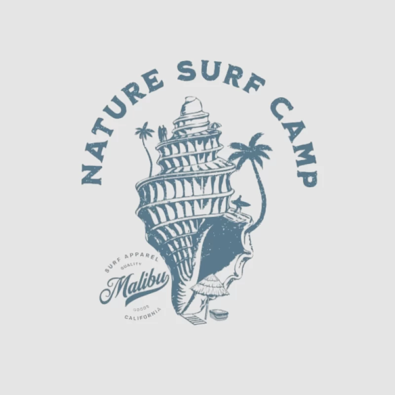 Camp de Surf Nature Design Coquillage Homme Sweat à capuche