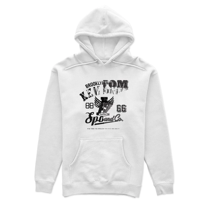Rohes Denim-Design mit Route 66 Motiv Damen Pullover Hoodie