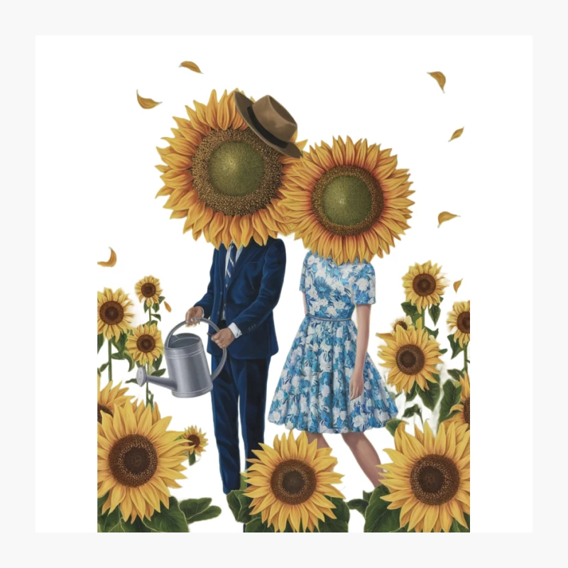 Surreal Sunflower Couple in Garden Pin