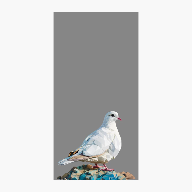 dove bird geometric low poly white illustration digital art nature iPhone Case