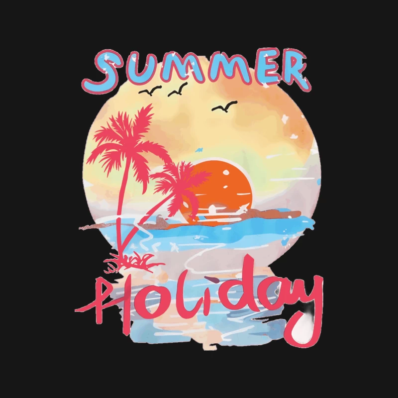 Sommerurlaub Sonnenuntergang Herren Langarm T-Shirt