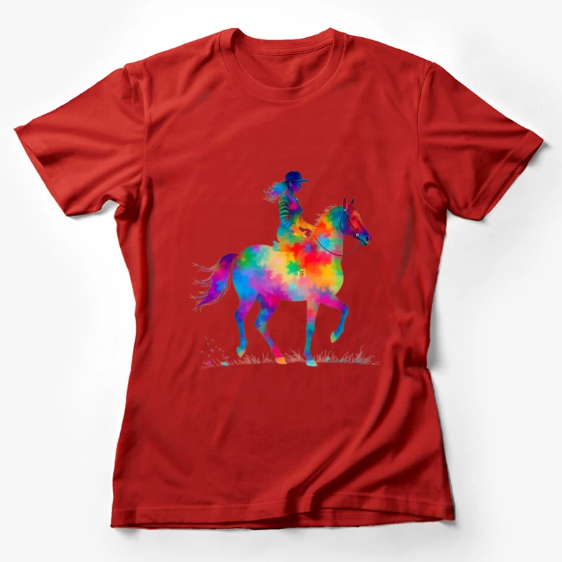 Colorful Horse Rider Female T-Shirt