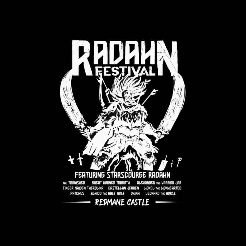 Black and White Manga-Style Festival Poster for Radahn Event Pin