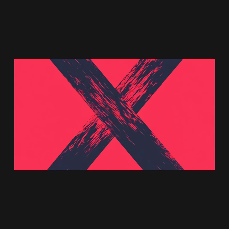 Bold Grunge X Logo on Red Background Desk Mat