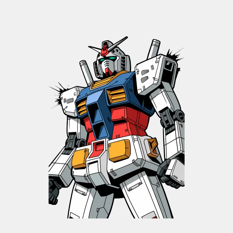 Iconic Gundam Mecha: Anime Robot Action Figure Male Tank Top