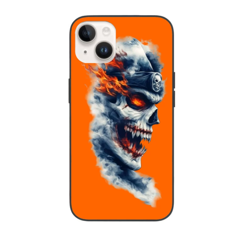 Fiery Ghost Skull Artwork iPhone Case