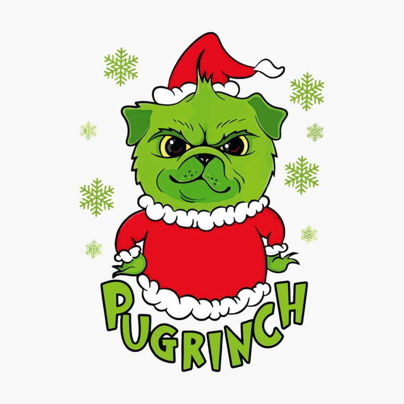 Pugrinch: Grumpy Holiday Cheer Cotton Tote Bag