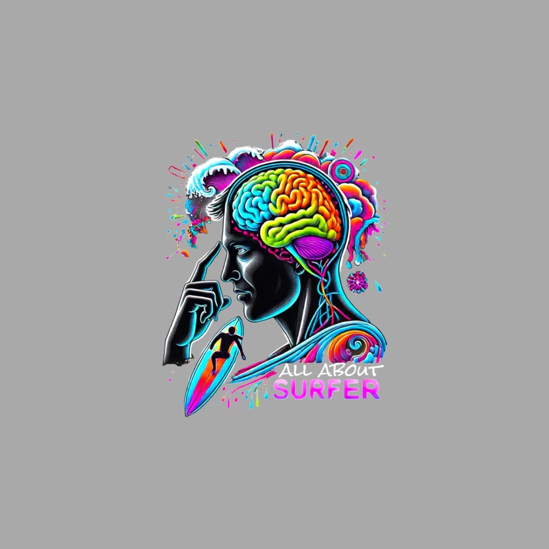 Psychedelic Surfer Brain Wave Art Male Pullover Hoodie