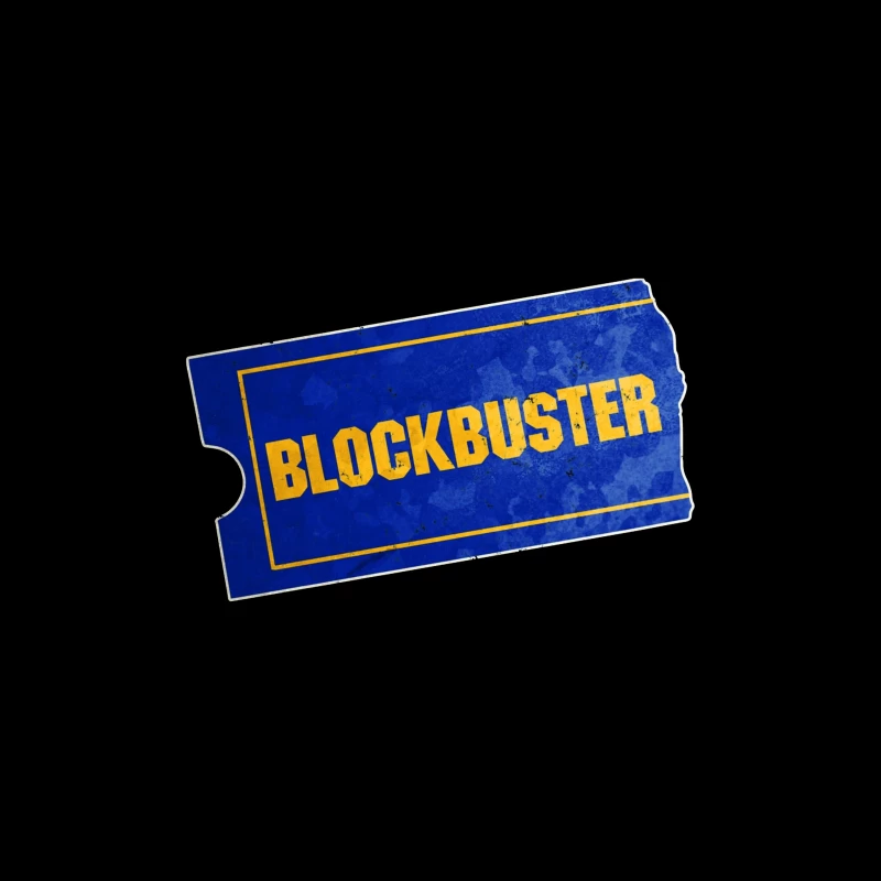 Vintage Blockbuster Video Rental Store Logo Ticket Throw Pillow