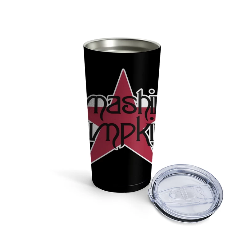 Smashing Pumpkins Alternative Rock Band Logo with Red Star Travel Mug