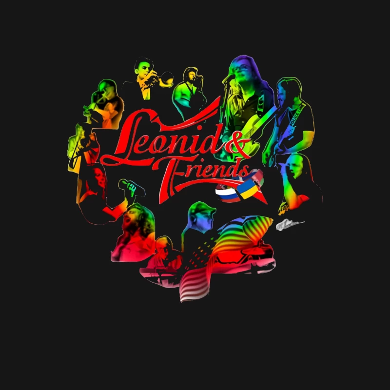 Leonid & Friends: Colorful Musical Band Artwork Female T-Shirt