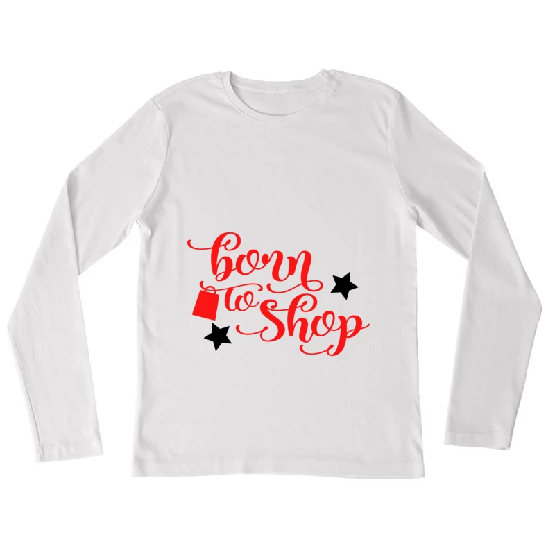Motif de shopping stylé Femme Manches Longues T-Shirt