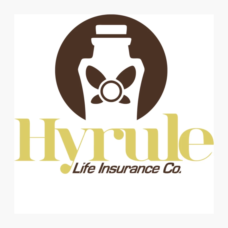 Hyrule Life Insurance Company Logo with Bottle and Butterfly Design Pin