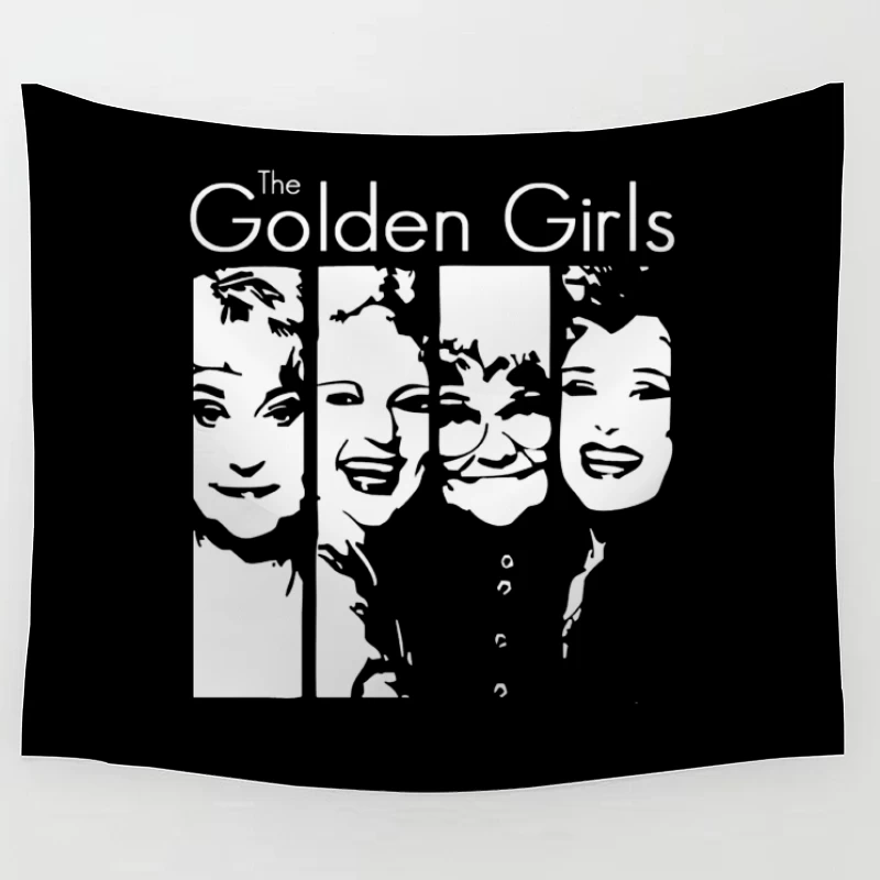 Minimalist Line Art of The Golden Girls TV Show Tapestry