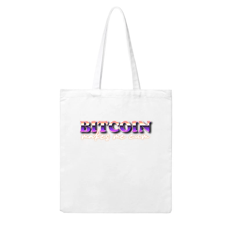 Retro Neon Bitcoin Typography with Cryptocurrency Slogan Cotton Tote Bag