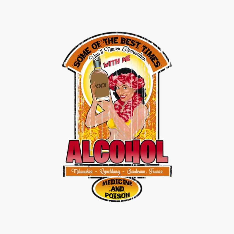 ALCOHOL, distressed Cotton Tote Bag