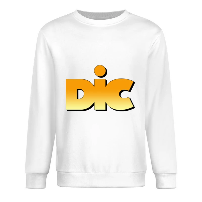 DIC Entertainment Logo Design with Orange Gradient Effect Male Pullover Sweatshirt