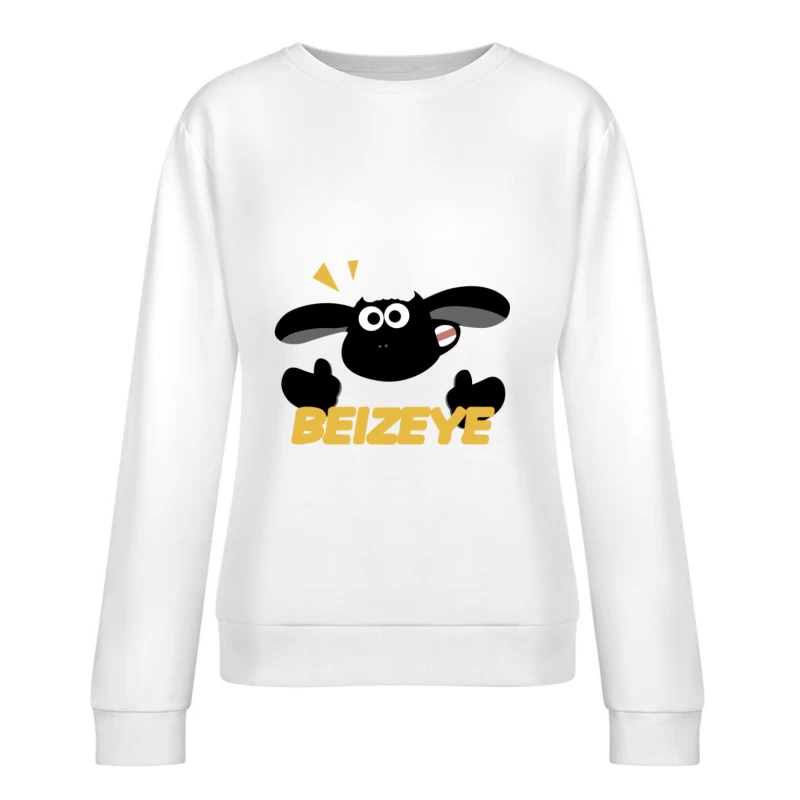 Schwarzes Schaf-Design mit Schriftzug Damen Pullover Sweatshirt