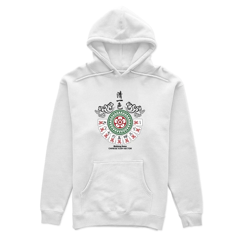 Mahjong-Kunstwerk mit Blumen- und Zahlensteine Damen Pullover Hoodie