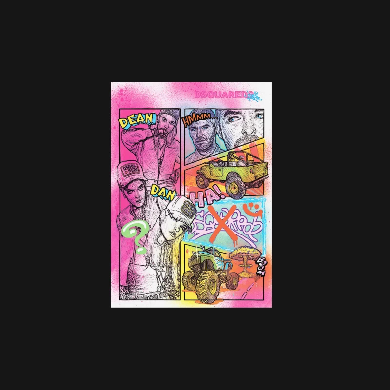 Bunte Comic-Collage mit Fahrzeugen und Figuren Herren Langarm T-Shirt