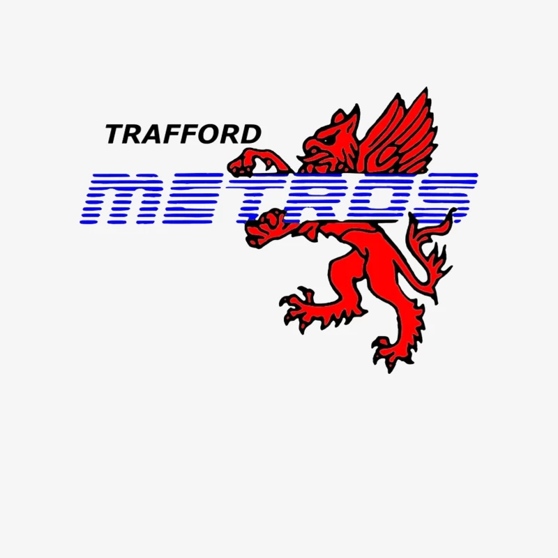 Trafford Metro Transit Logo with Red Heraldic Dragon Male Pullover Sweatshirt