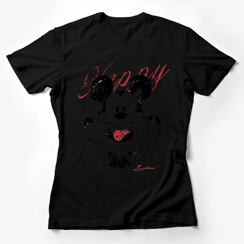 Herz Mickey, Pop Art Design Damen T-Shirt
