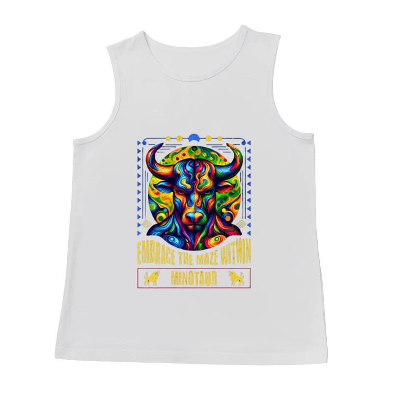 Psychedelic Minotaur: Embrace the Maze Within Male Tank Top