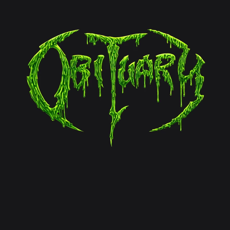 Obituary Green Logo Male Pullover Hoodie