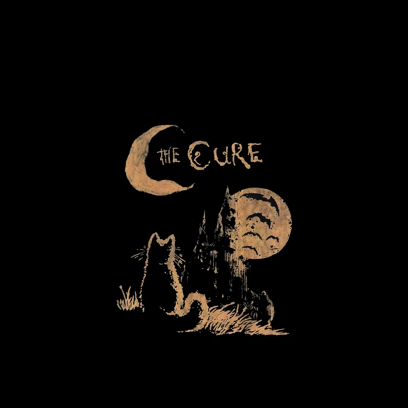 The Cure Gothic Band Logo with Moonlit Ghost iPhone Case