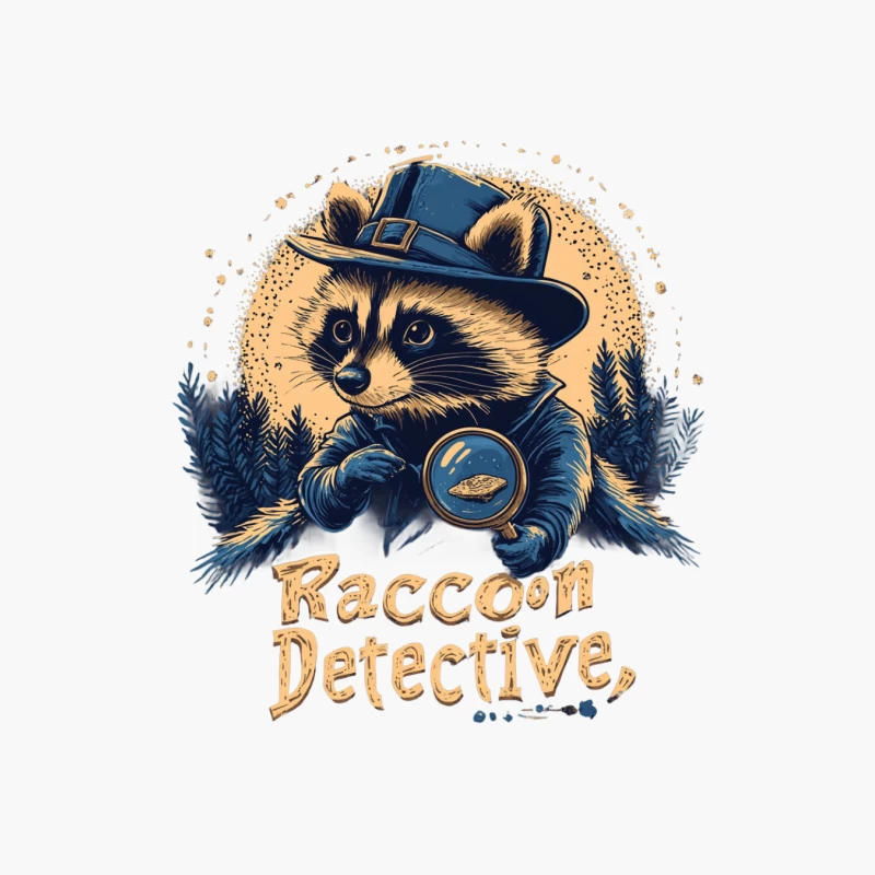 Whimsical Raccoon Detective in the Forest Cotton Tote Bag