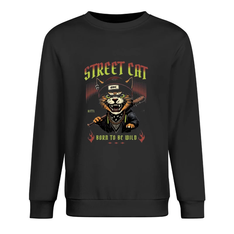 Chat des Rues Sauvage avec Batte Homme Sweat-shirt à enfiler
