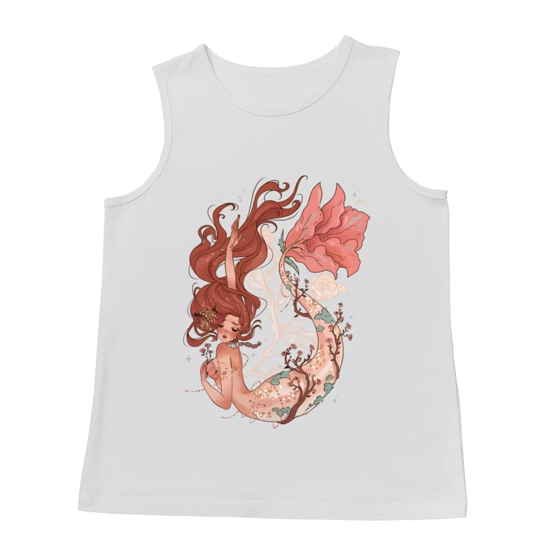 Enchanting Pastel Mermaid with Floral Accents Male Tank Top