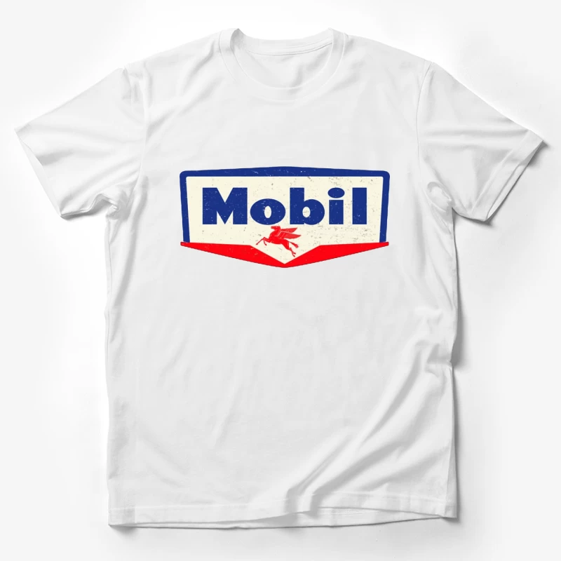 Vintage Mobil Oil Company Logo with Red Pegasus Male T-Shirt