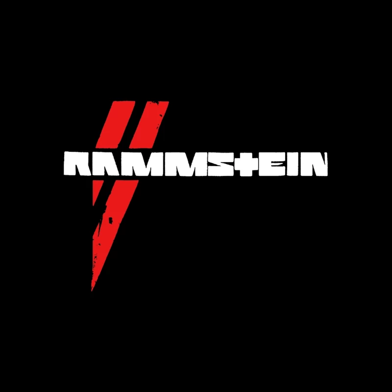 Rammstein Metal Band Logo in Red and White Desk Mat