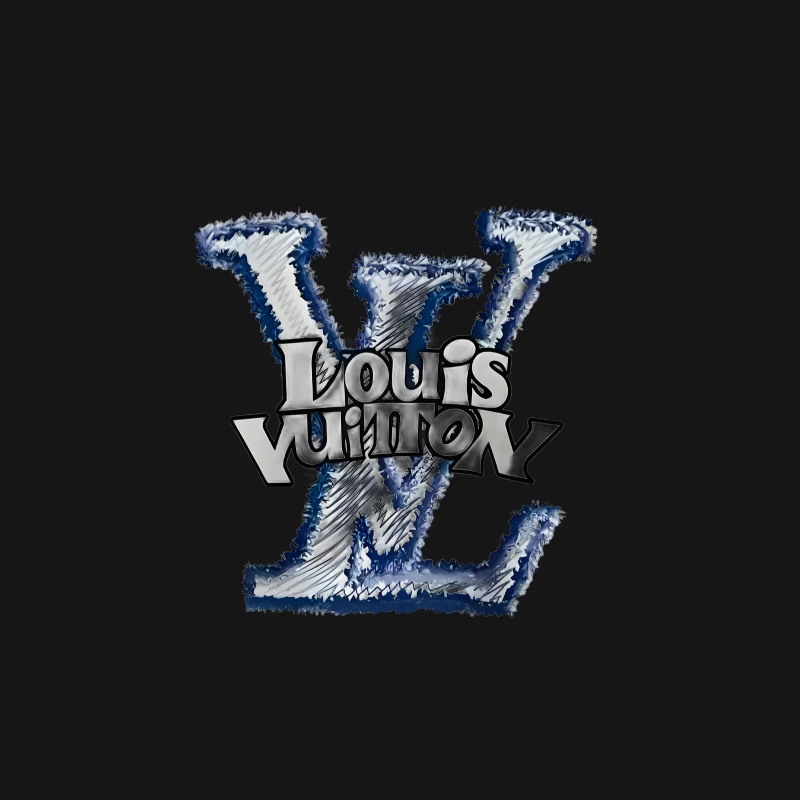 Louis Vuitton Graffiti-Logo Design Damen Langarm T-Shirt