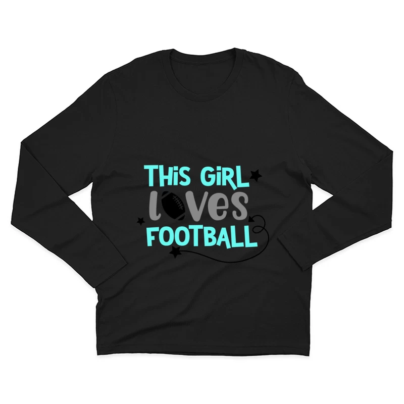 Aimer le football, fille, design d'amour Homme Manches Longues T-Shirt