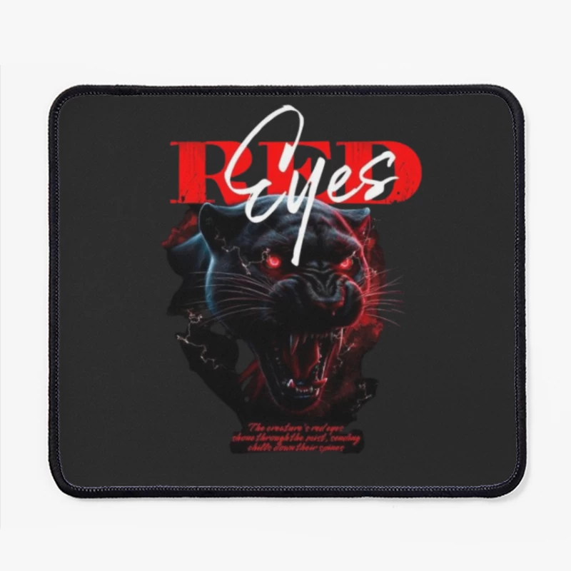 Menacing Black Panther Horror Art Design Mouse Pad