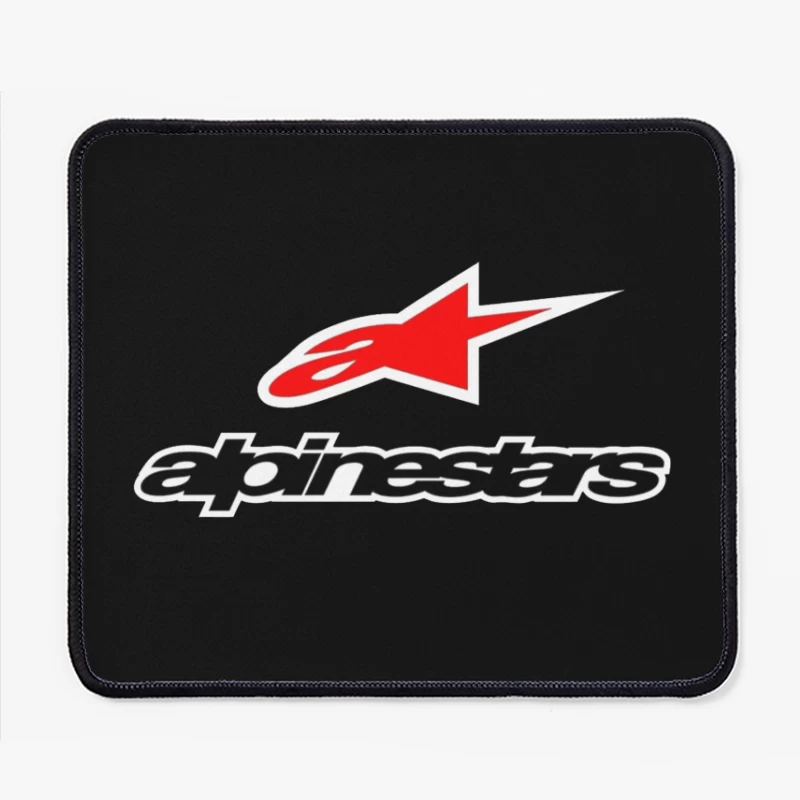 Alpinestars Motorsport Brand Logo with Red Star Design Mouse Pad