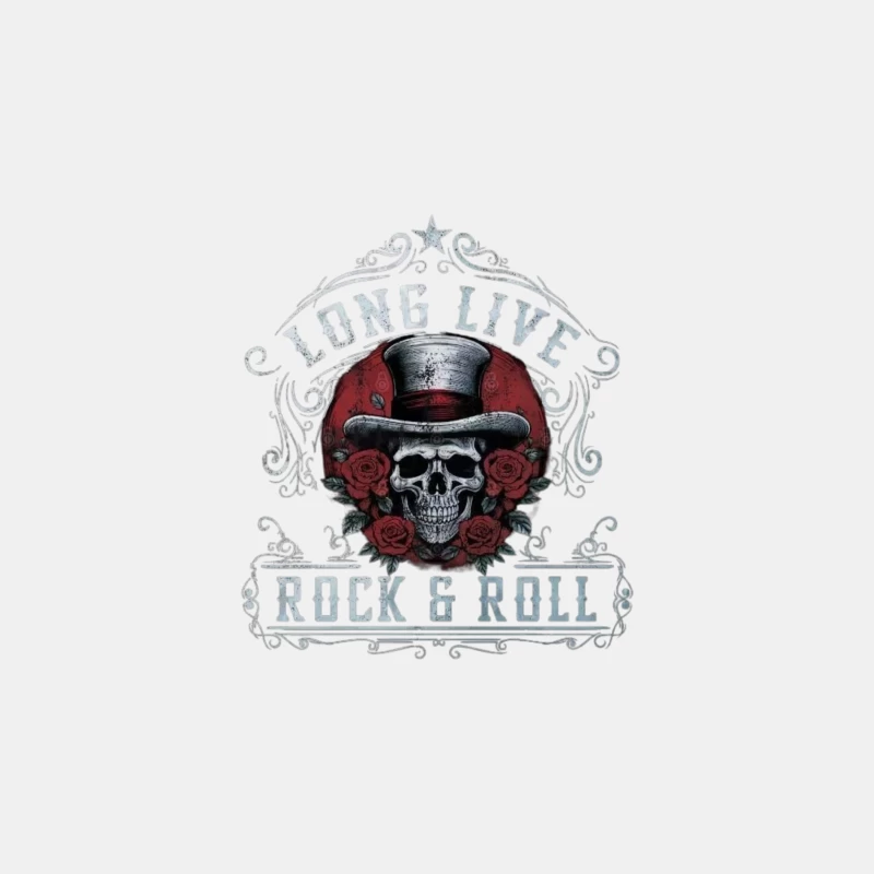 Long Live Rock and Roll Skull Design Male Tank Top
