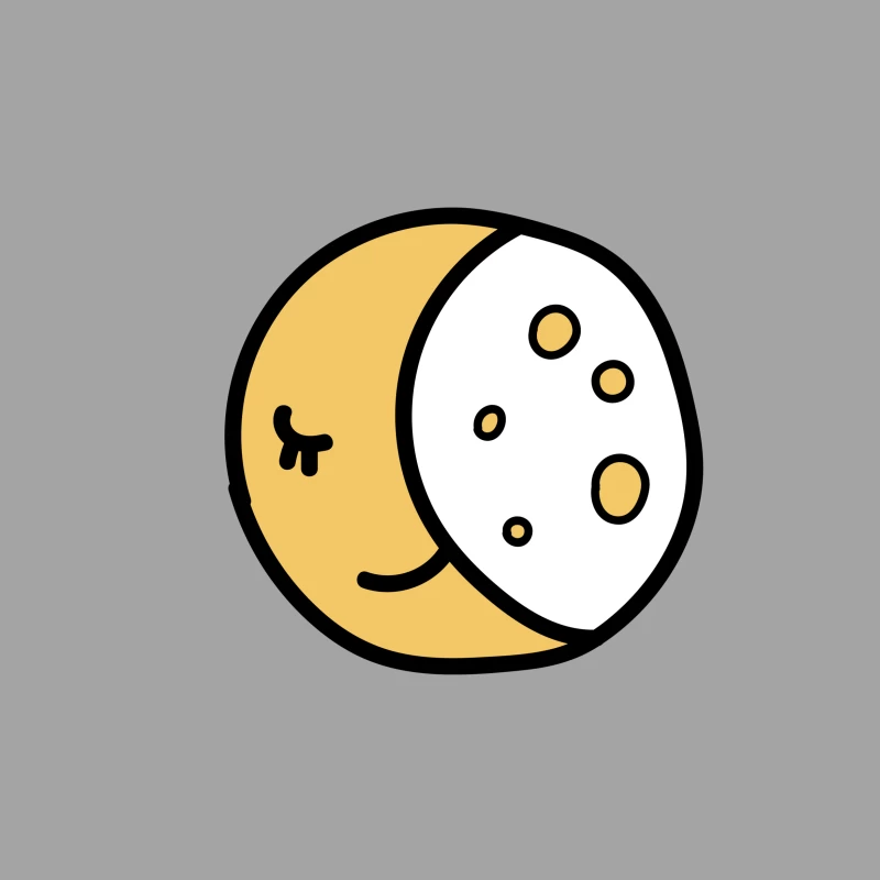 Visage de lune simple avec sourire Femme T-Shirt