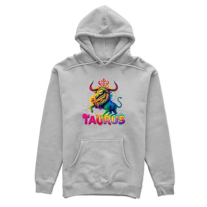 Colorful Taurus Zodiac Illustration Female Pullover Hoodie