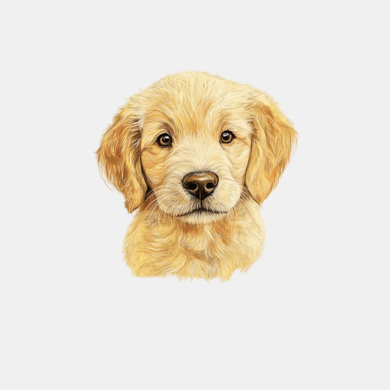 Sweet Golden Retriever Puppy Portrait Illustration Male Tank Top