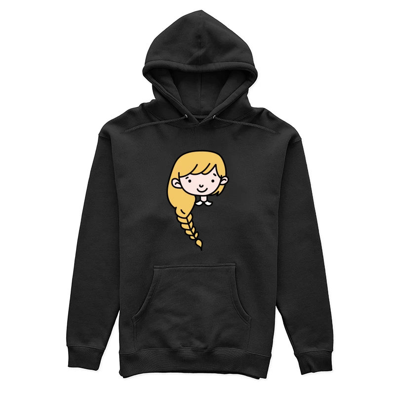 Dessin de fille avec tresse Femme Sweat à capuche