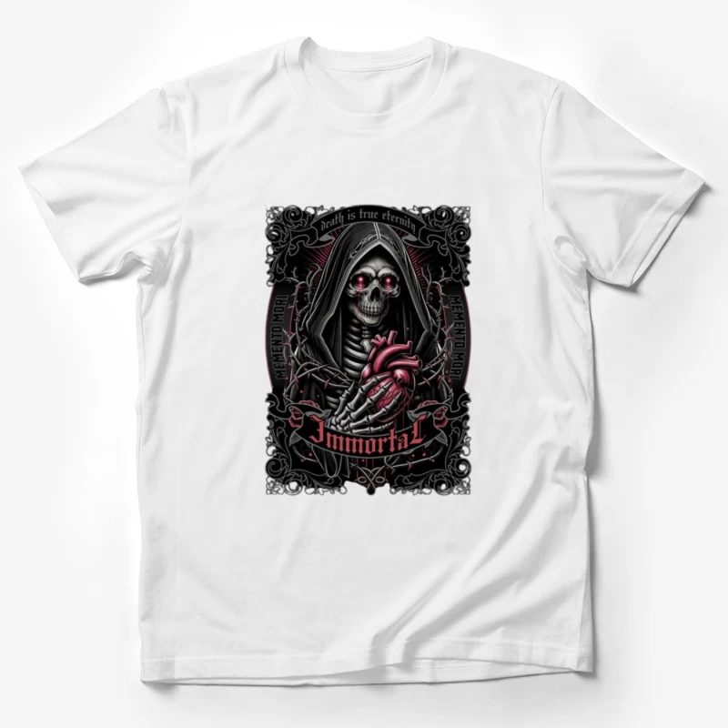 Gothic Immortal Reaper with Anatomical Heart Male T-Shirt