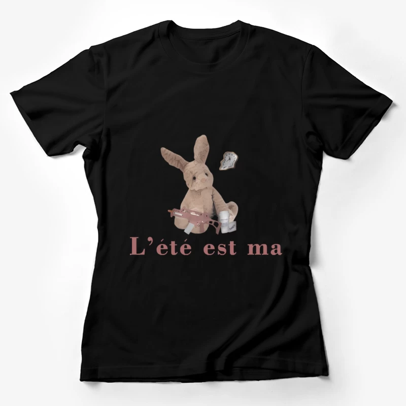 Kuschel-Hase mit Maschinenpistole und Kaffee Damen T-Shirt