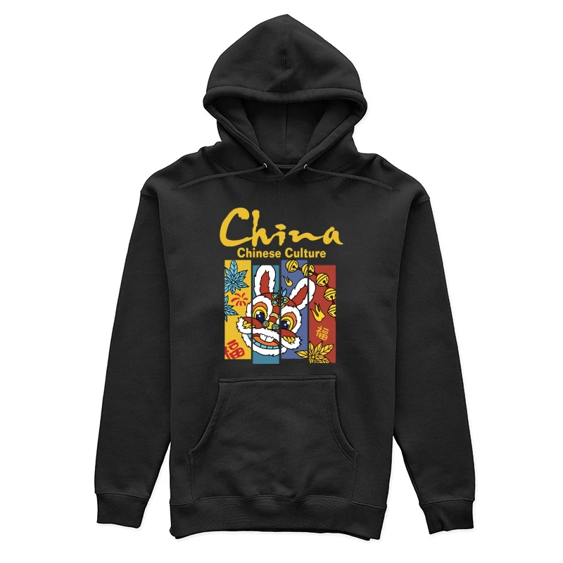 Chinesische Kultur mit Löwenkopf Damen Pullover Hoodie