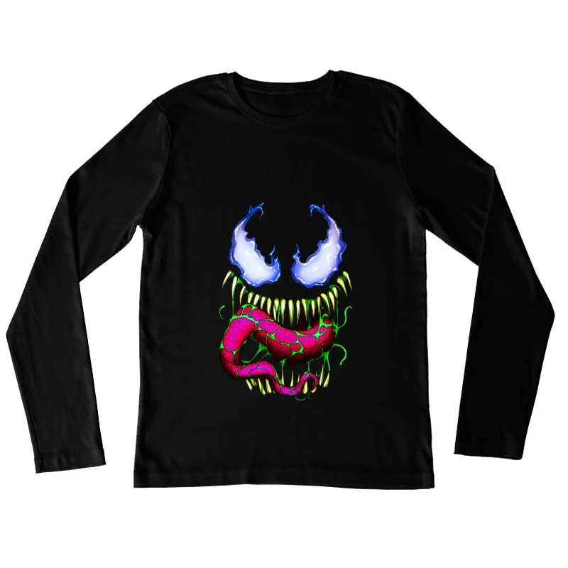 Vibrant Comic Monster Art Female Long Sleeve T-Shirt