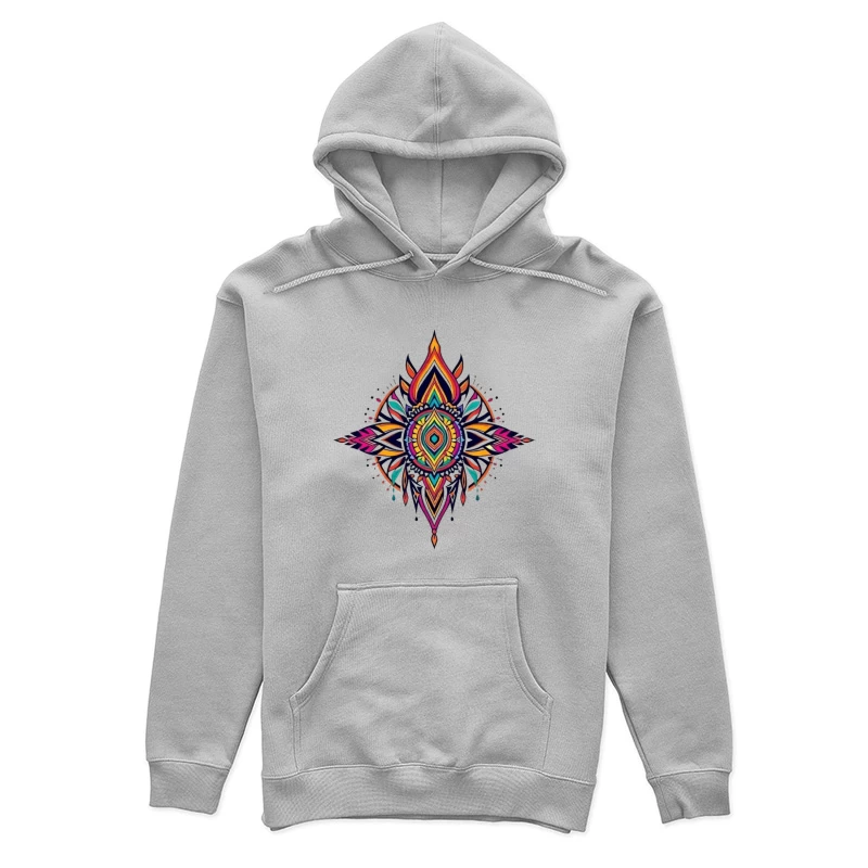 Vibrant Mandala Design Female Pullover Hoodie