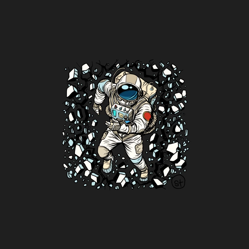 Astronaut im Weltraum mit Trümmern Herren Tanktops